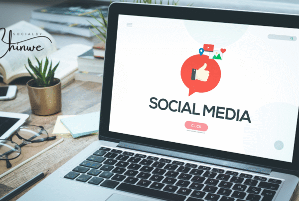 Woman using phone to plan social media for small business