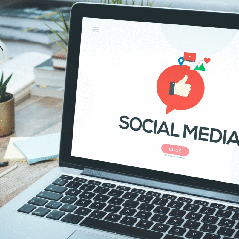 Woman using phone to plan social media for small business